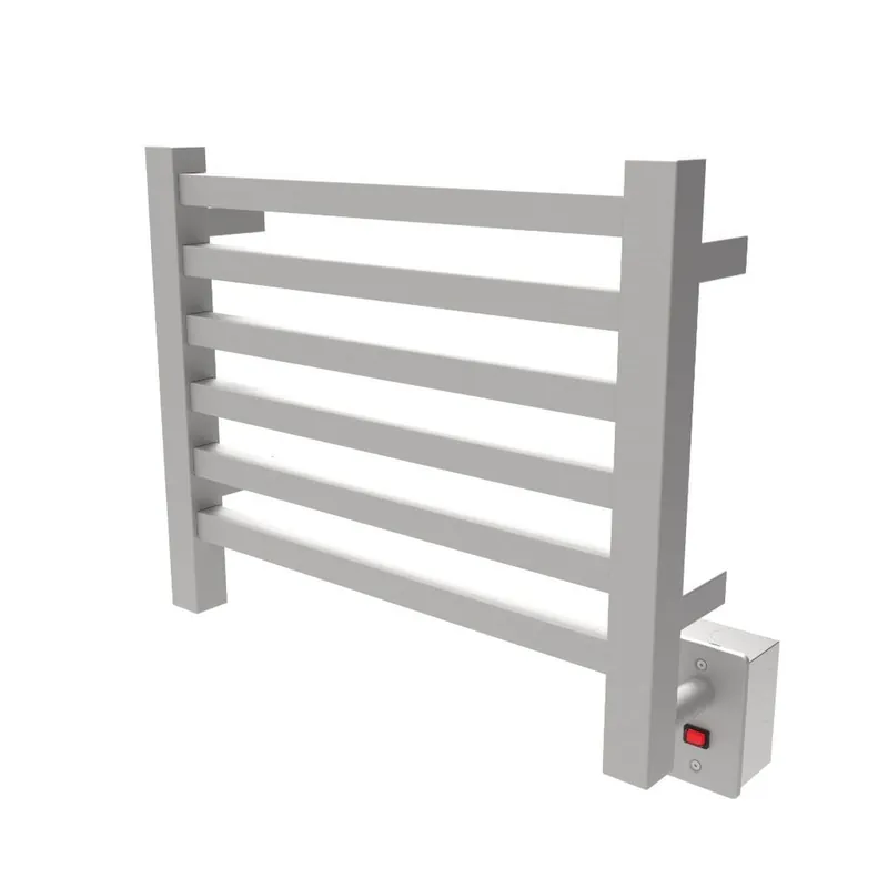 Mega Sale Amba Quadro 20" x 16" 6-Bar Brushed Stainless Steel Finish Hardwired Towel Warmer With Push Button On/Off Switch