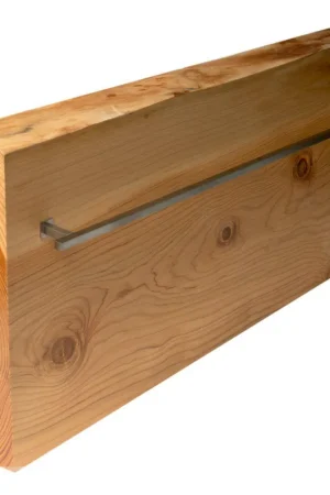 ALFI Brand ABTW3216H 32" x 16" Live Edge Wall-Mounted Cedar Wood Towel Warmer In Demand