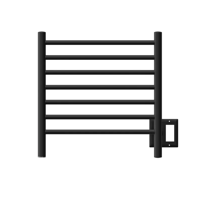 Amba Radiant Small 7-Bar Matte Black Hardwired and Plug-In Combo Towel Warmer Special Discount