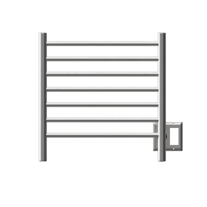 Amba Radiant Small 7-Bar Brushed Stainless Steel Hardwired and Plug-In Combo Towel Warmer Modern