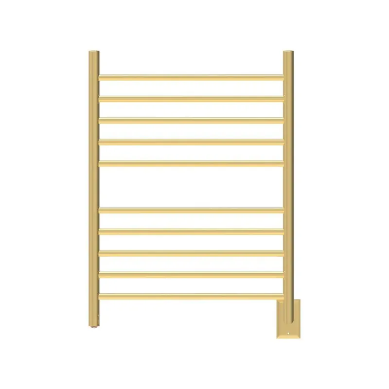 Exclusive Amba Radiant Straight 10-Bar Polished Gold Hardwired and Plug-In Combo Towel Warmer