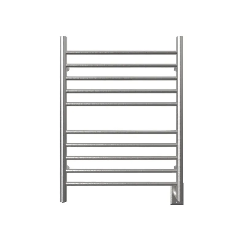 Popular Amba Radiant Straight 10-Bar Brushed Stainless Steel Hardwired and Plug-In Combo Towel Warmer