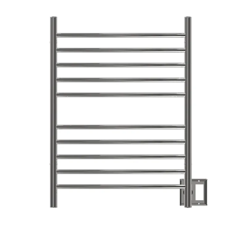 Seasonal Sale Amba Radiant Curved 10-Bar Polished Stainless Steel Hardwired and Plug-in Combo Towel Warmer With Integrated On/Off Switch