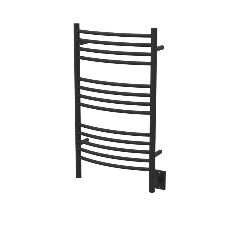 Direct From Factory Amba Jeeves C Curved 13-Bar Matte Black Finish Hardwired Towel Warmer