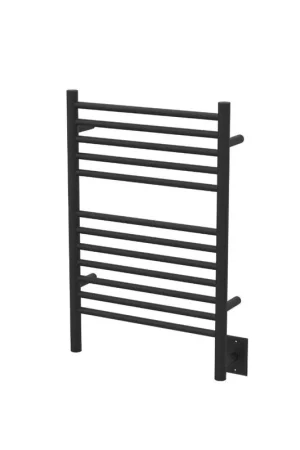 Amba Jeeves E Straight 12-Bar Matte Black Hardwired Towel Warmer Exclusive Offer