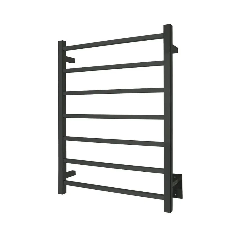WarmlyYours Tahoe 7 24" x 32" Matte Black Stainless Steel Wall-Mounted 7-Bar Hardwired Towel Warmer Direct From Factory