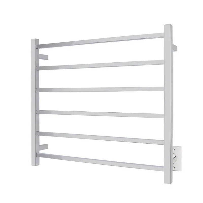 WarmlyYours Tahoe 6 30" x 27" Polished Stainless Steel Wall-Mounted 6-Bar Hardwired Towel Warmer Sale
