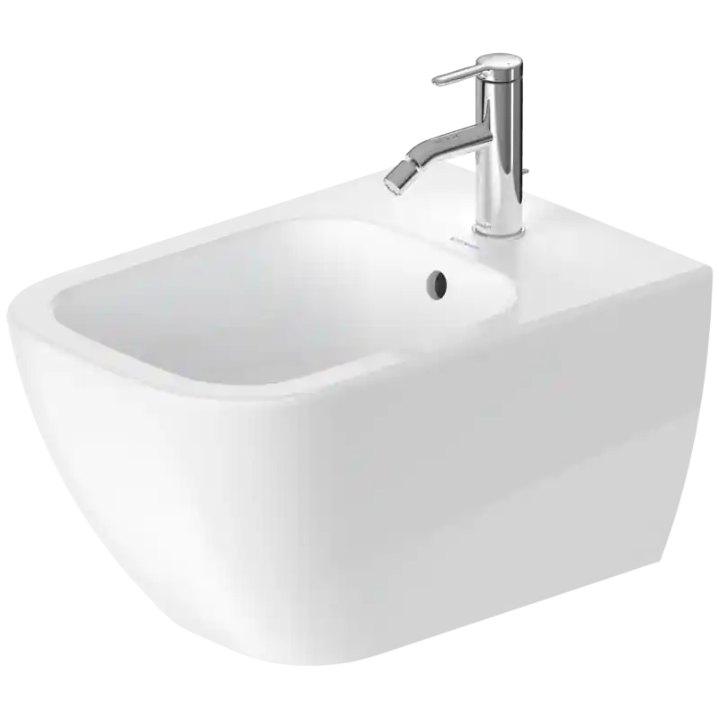 Popular Duravit Happy D.2 14" x 21" x 11" White Wall-Mounted Bidet With WonderGliss (22581500001)