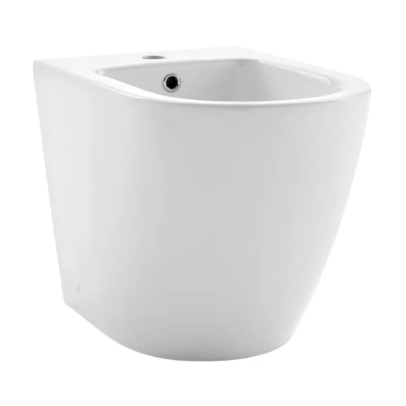Swiss Madison St. Tropez 22" x 16" Glossy White Elongated Back-To-Wall Bidet With Single Faucet Hole and Chrome Overflow Cover Limited Edition