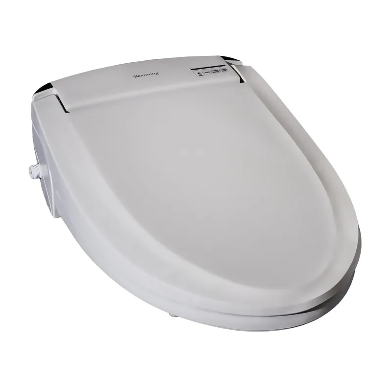 Special Discount Blooming NB-R1063-EW White On-Demand Electronic Heating System Elongated Bidet Seat With Silver Edition Large Remote Control and LED Night Light