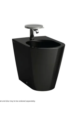 Top Rated Laufen Kartell 15" x 16" Single-Hole Glossy Black Floor-Mounted Bidet
