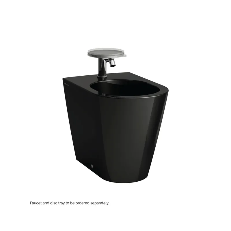 Top Rated Laufen Kartell 15" x 16" Single-Hole Glossy Black Floor-Mounted Bidet