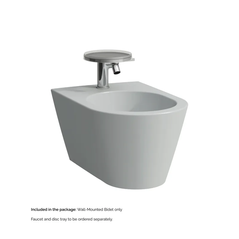 Price Cut Laufen Kartell 15" x 11" Single-Hole Matte Gray Wall-Mounted Bidet