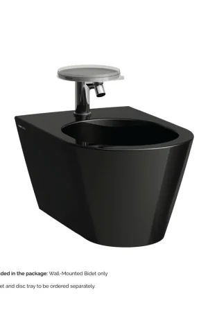 Laufen Kartell 15" x 11" Single-Hole Glossy Black Wall-Mounted Bidet Affordable