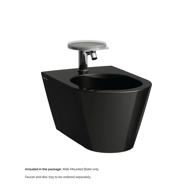 Laufen Kartell 15" x 11" Single-Hole Glossy Black Wall-Mounted Bidet Affordable