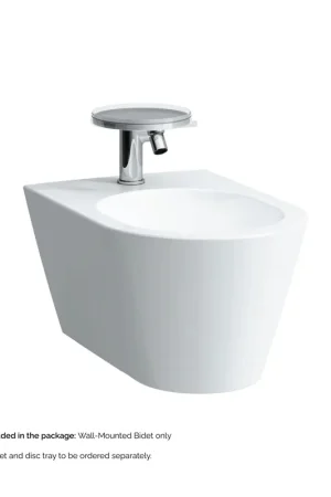 Genuine Laufen Kartell 15" x 11" Single-Hole White Wall-Mounted Bidet