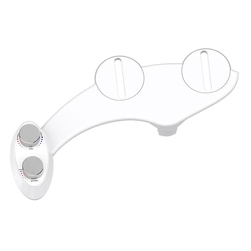 Viral Aim to Wash! Metal Series White Non-Electric Bidet Attachment With Dual Nozzles