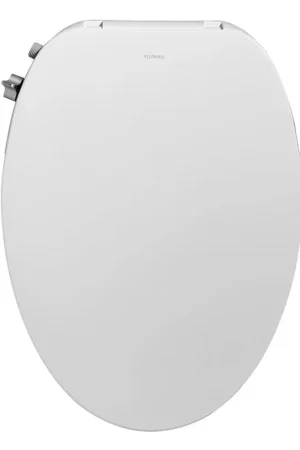 Reduced Price Vinnova Taranto 20" White Elongated Non-Electric Quick Release Hinges Plastic Toilet Seat Bidet