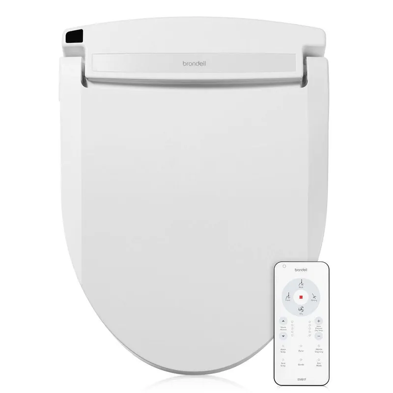 Professional Grade Brondell Swash Select EM617 20.7" White Elongated Electric Advanced Bidet Toilet Seat With Wireless Remote Control