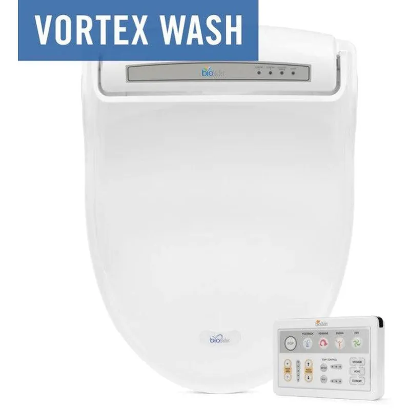 Bio Bidet BB-1000 Supreme 19" White Elongated Advanced Bidet Toilet Seat With Wireless Remote Control Free Delivery