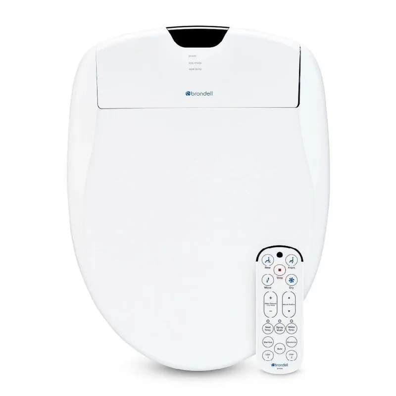 Brondell Swash 1400 19.55" White Round Electric Luxury Bidet Toilet Seat With Wireless Remote Control New Release