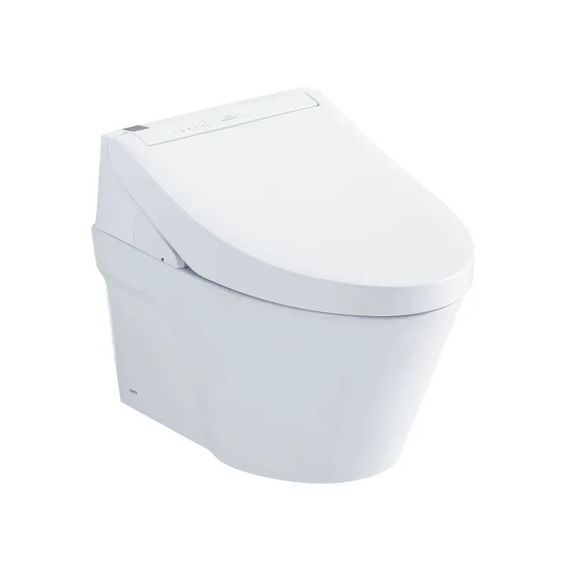 TOTO AP White Elongated Wall-Mounted 1.28 GPF and 0.9 GPF Dual-Flush Toilet With Washlet+ C5 and Matte Silver Push Plate Holiday Sale
