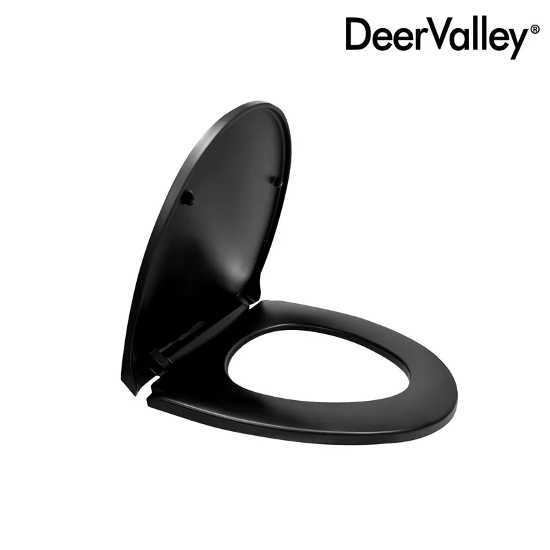 Seasonal Sale DeerValley Quick-Release Soft-Close Elongated Black Urea Formaldehyde Resin (UF) Toilet Seat (Fit with DV-1F0027)