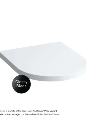 Limited Edition Laufen Kartell 15" x 18" Glossy Black Toilet Seat and Cover With Soft-Close System