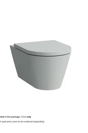 Laufen Kartell 15" x 14" Matte Gray Dual-Flush Washdown Rimless Wall-Mounted Toilet Budget