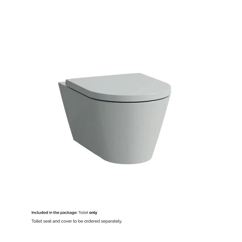 Laufen Kartell 15" x 14" Matte Gray Dual-Flush Washdown Rimless Wall-Mounted Toilet Budget