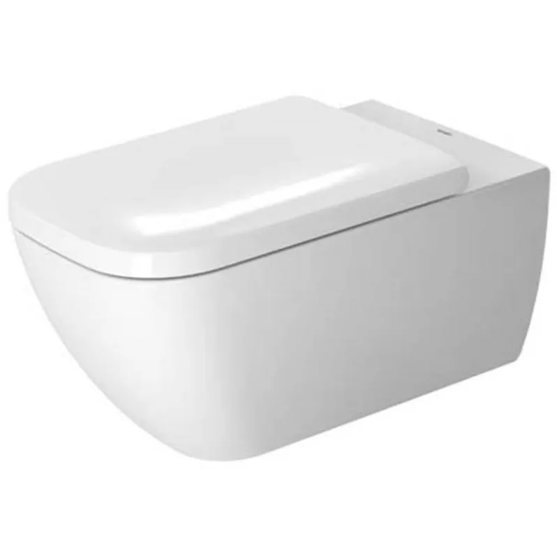 Factory Price Duravit Happy D.2 14" x 24" x 14" White Wall-Mounted Toilet With WonderGliss (25500900921)