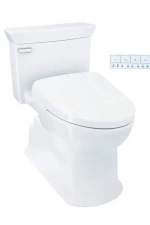 Get Yours TOTO Soiree 1.28 GPF Auto-Flush UH One-Piece Toilet With WASHLET+ S7A