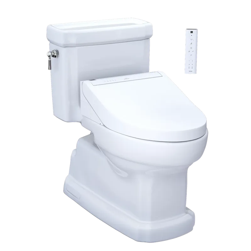 Trending TOTO Guinevere Cotton 1.28 GPF UH One-Piece Toilet With C5 Washlet +