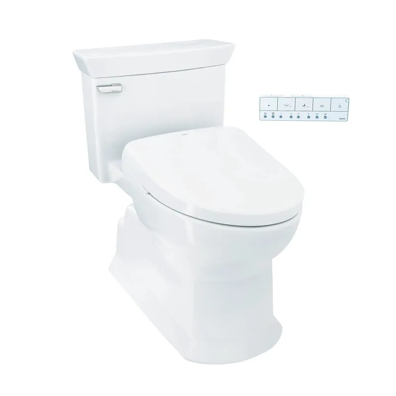One Day Deal TOTO Soirée Cotton 1.28 GPF UH One-Piece Toilet With S7A Washlet +