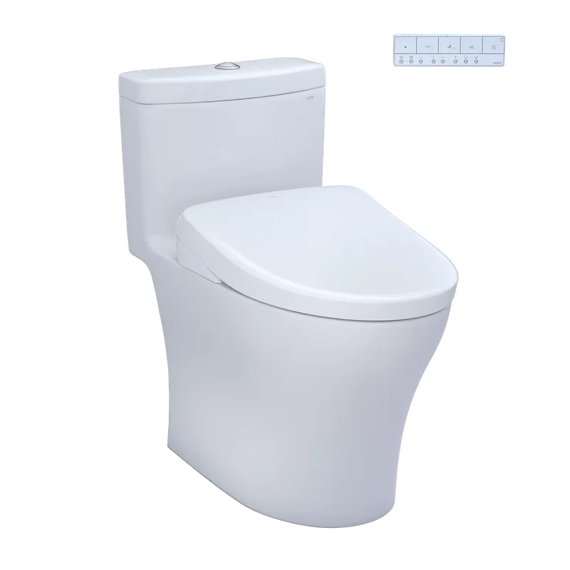 TOTO Aquia IV Cotton 1.28 / 0.9 GPF One-Piece Toilet With S7A Washlet + Grab Now