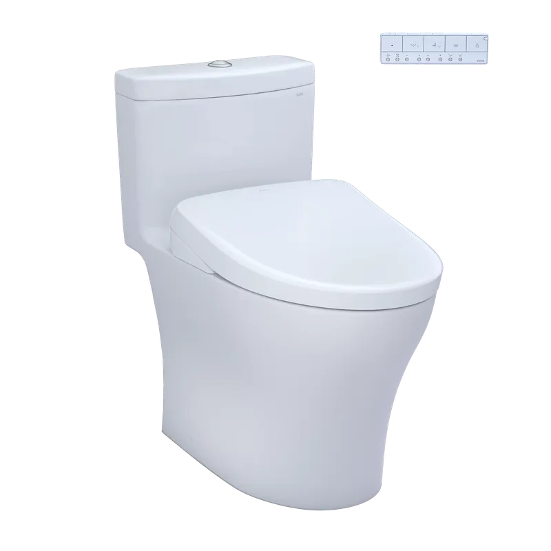 No Minimum Order TOTO Aquia IV Cotton 1.28 / 0.9 GPF One-Piece Toilet With S7 Washlet +