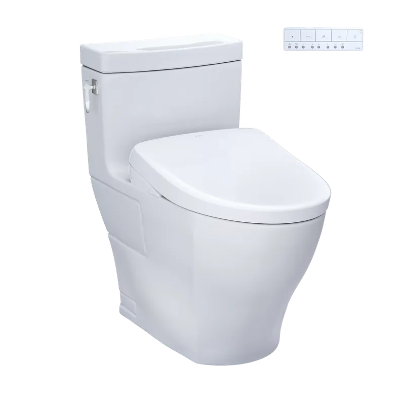 TOTO Aimes Cotton 1.28 GPF One-Piece Toilet With S7 Washlet + Fan Favorite