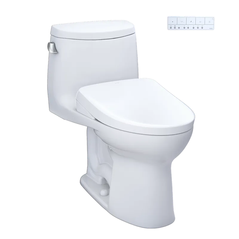 TOTO UltraMax II Cotton 1.28 GPF Auto Flush One-Piece Toilet With S7A Washlet + Bulk Order