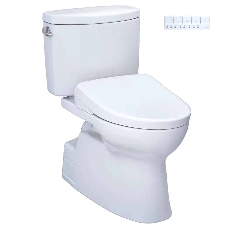 TOTO Vespin II Cotton 1.28 GPF Two-Piece Toilet With S7 Washlet + Hot Picks