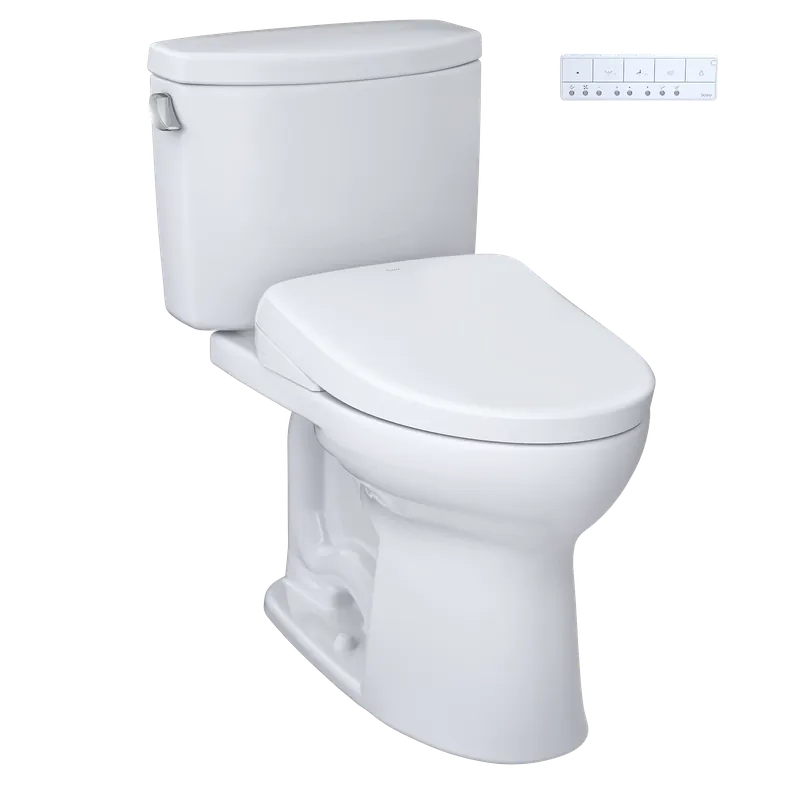 Exclusive TOTO Drake II Cotton 1.28 GPF Auto Flush Two-Piece Toilet With S7 Washlet +