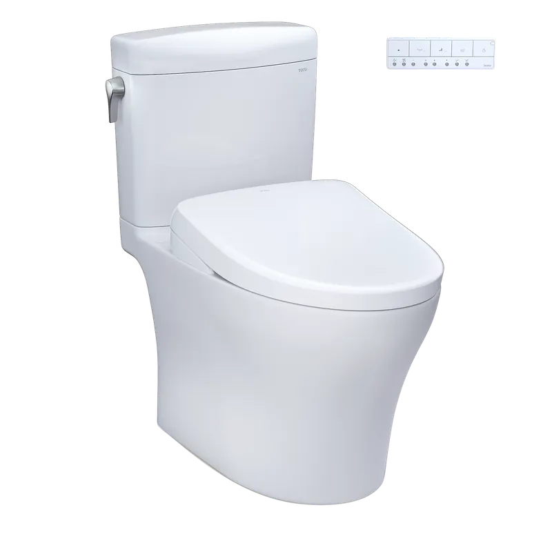 Modern TOTO Aquia IV Cube Cotton Washlet S7 Two Piece Toilet