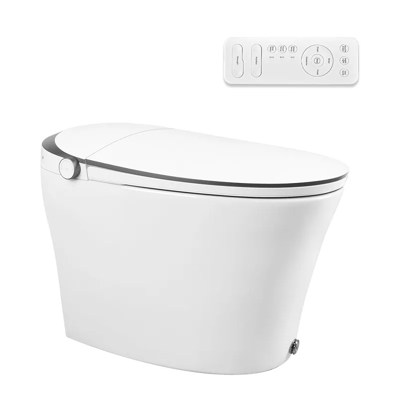 Mega Sale DeerValley White Smart Bidet Toilet Heated Seat With Quiet-Closed, Sensor Auto, Warm Wash, Night Light, Foot Kick & Blackout Flush