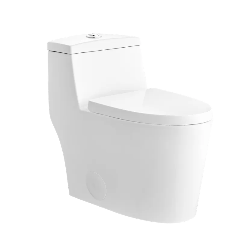 DeerValley Prism Tornado Dual-Flush Compant Elongated Glazed White One-Piece Toilet With Soft Closing Seat Must Have