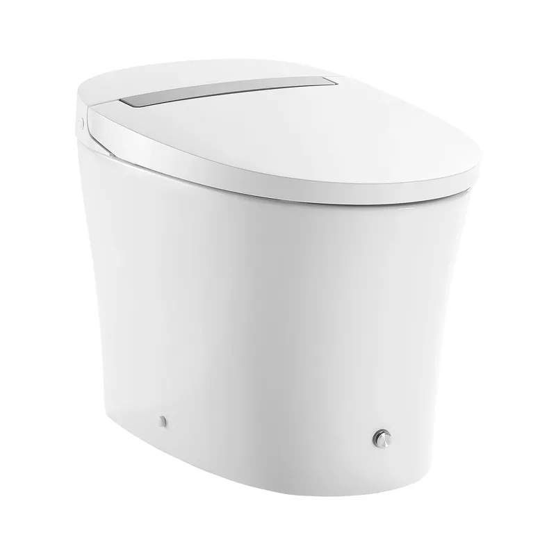 Brand New Swiss Madison Hugo 16" x 19" White One-Piece Tankless Elongated Floor Mounted Toilet With 1.1/1.6 GPF Vortex Touchless Dual Flush Function and Wall Sensor