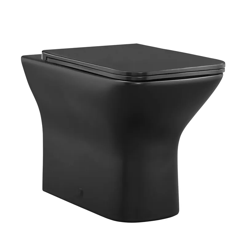 Swiss Madison Carré 14" x 16" Back-to-Wall Matte Black Square Floor-Mounted Toilet Bowl Markdown