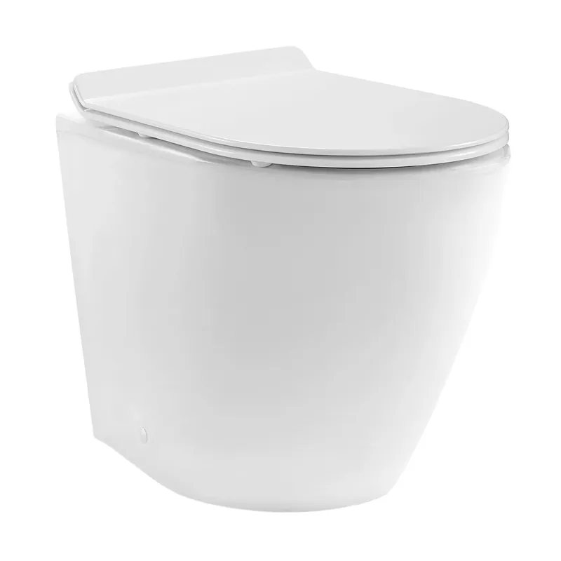 Swiss Madison St. Tropez 14" x 16" Glossy White Back-to-Wall Elongated Floor Mounted Toilet Bowl Free Returns