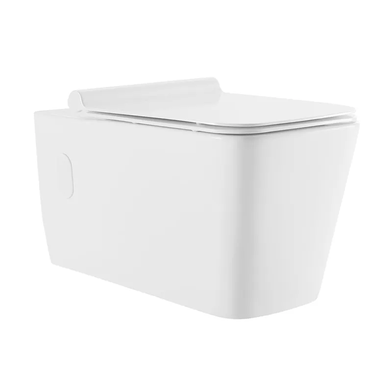 Swiss Madison Concorde 14" x 14" Glossy White Elongated Square Wall-Hung Toilet Bowl Factory Price