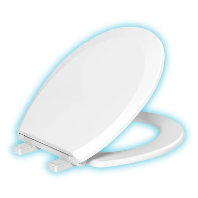 Evekare Night Glow Toilet Seat Soft Closing, Round With Blue Glow Wholesale