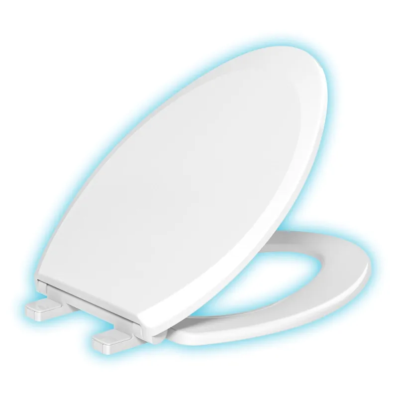Evekare Night Glow Toilet Seat Soft Closing, Elongated with Blue Glow Free Shipping