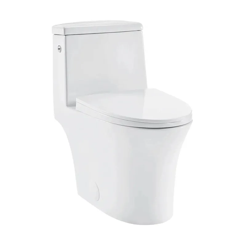 Swiss Madison Hugo 15" x 29" White One-Piece Elongated Floor Mounted Toilet With 1.1/1.6 GPF Touchless Dual-Flush Function Last Chance